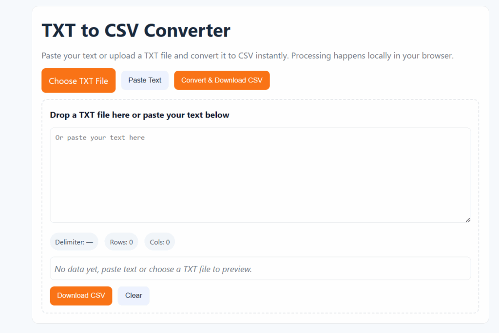 TXT to CSV Converter