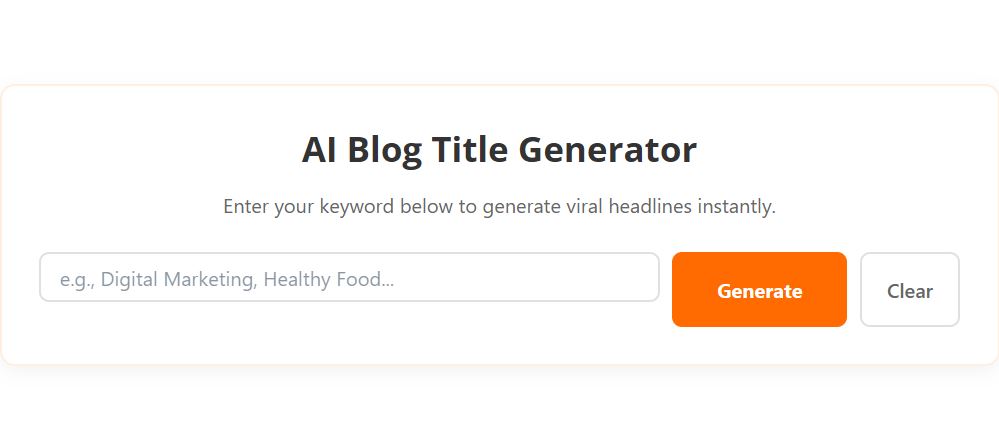 AI Blog Title Generator Tool