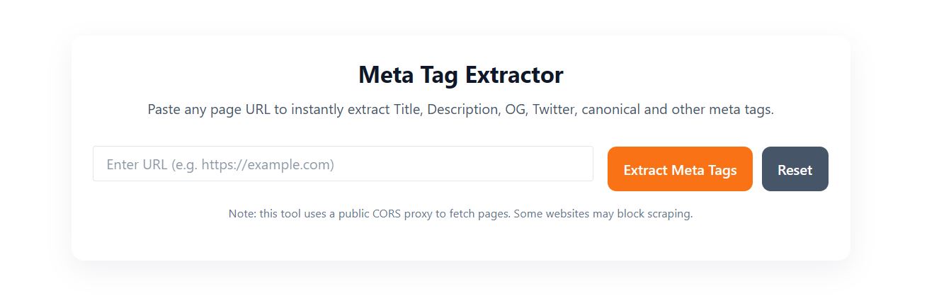 Meta Tag Extractor